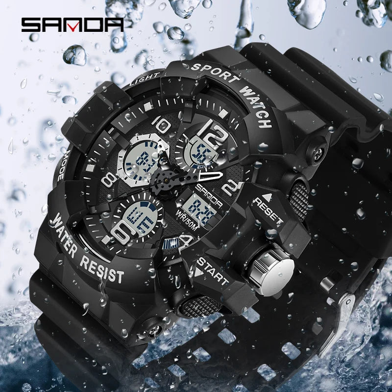 SANDA Brand G- Style Military Watch Men Digital Sports Watches For Man Waterproof Electronic Wristwatch Mens 2022 Relogios